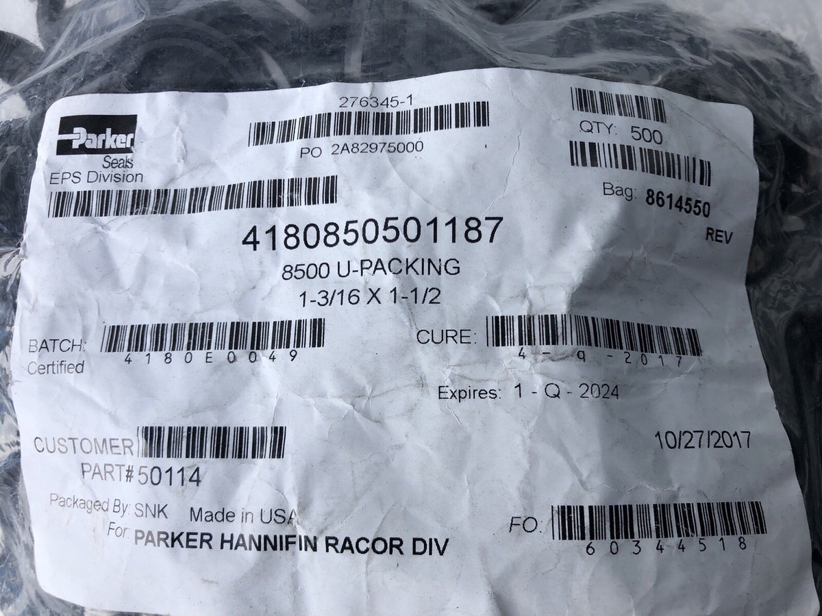 Parker 1-3/16 X 1-1/2 Seal 276345-1 Packs Of 500 & 1000 NEW IN BAG!!!!