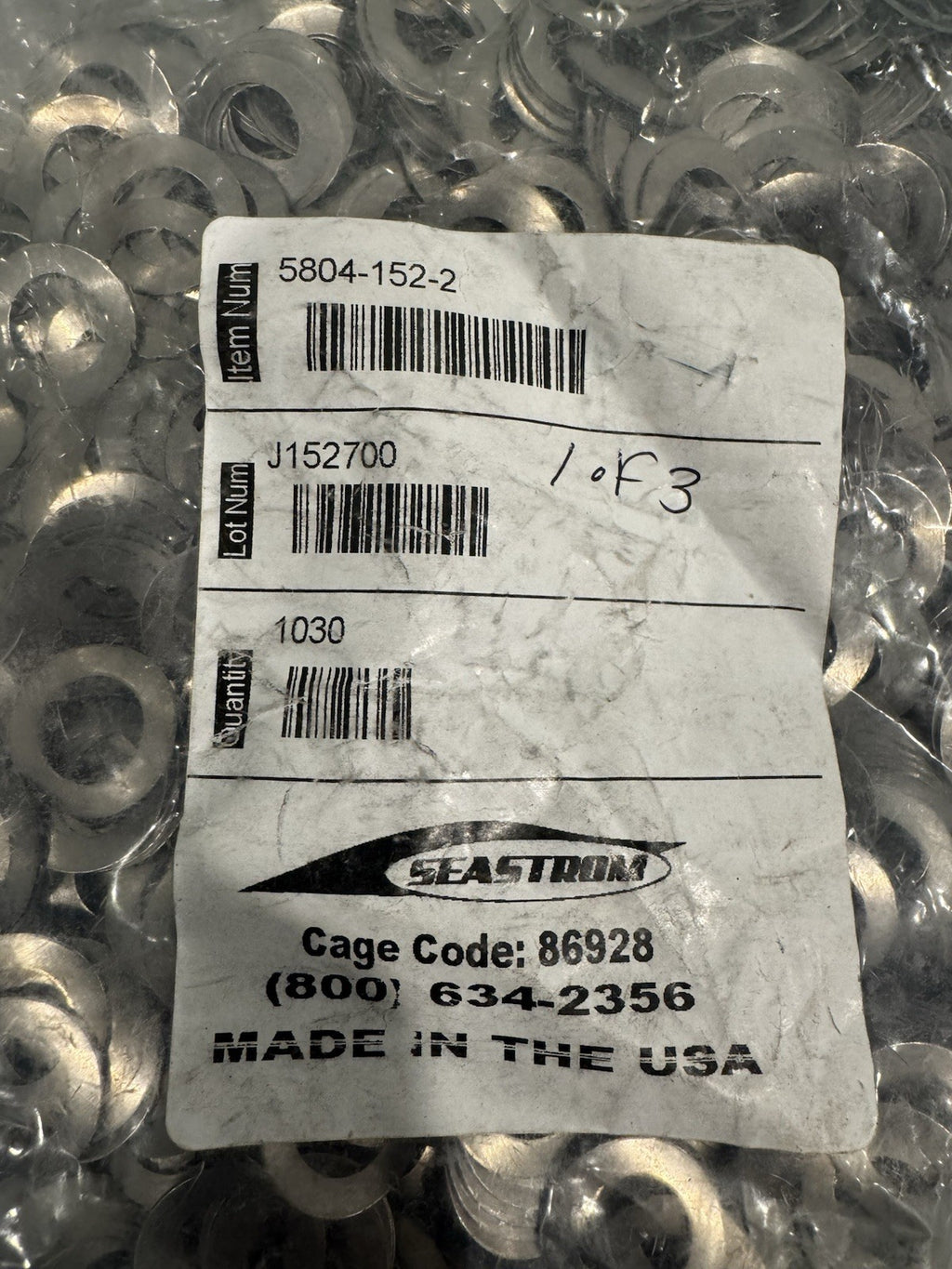 Seastrom 5804-152-2 Spring Washers PACK OF 1030 NEW! FREE SHIPPING!