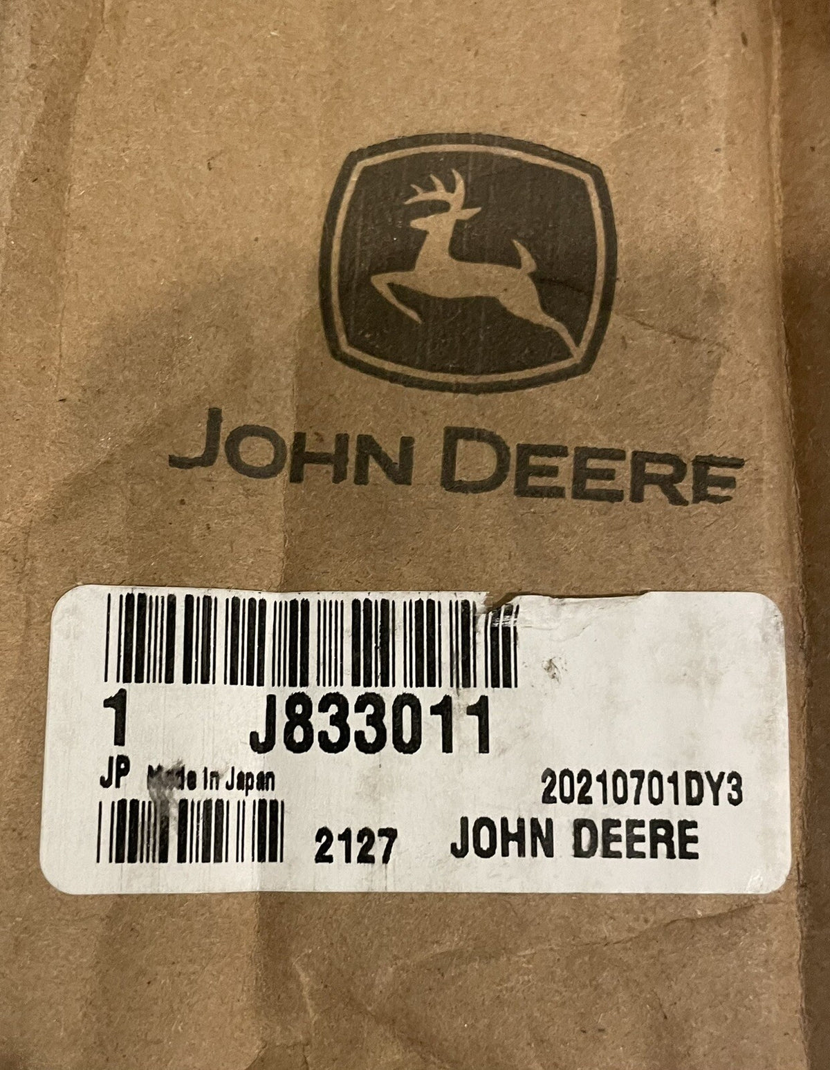 John Deere J833011 Bolt Cap Screw Genuine NEW! FREE SHIPPING!