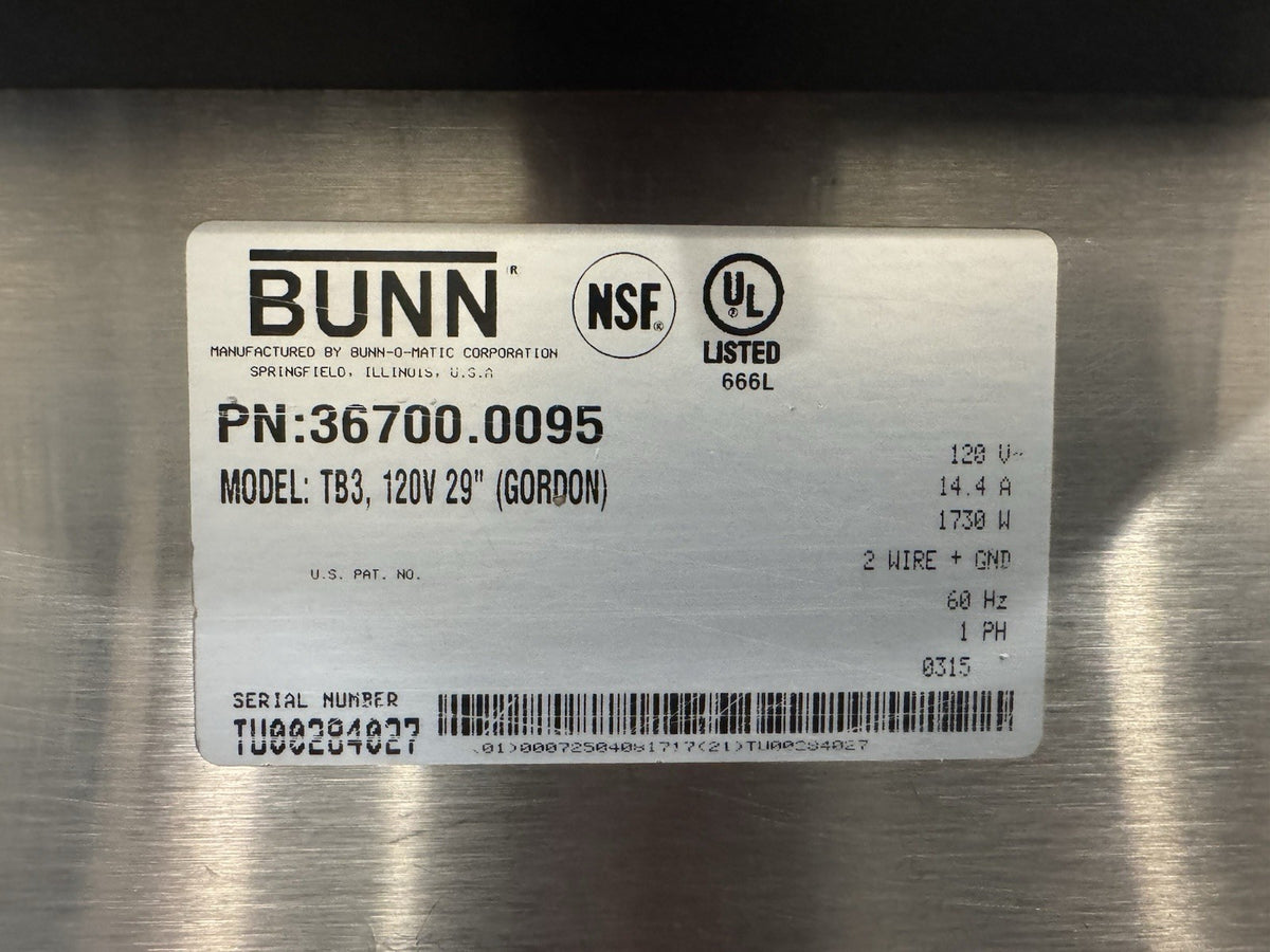 Bunn 36700.0095 TB3 Tea Brewer 120V 29” REFURBISHED! FREE SHIPPING! 