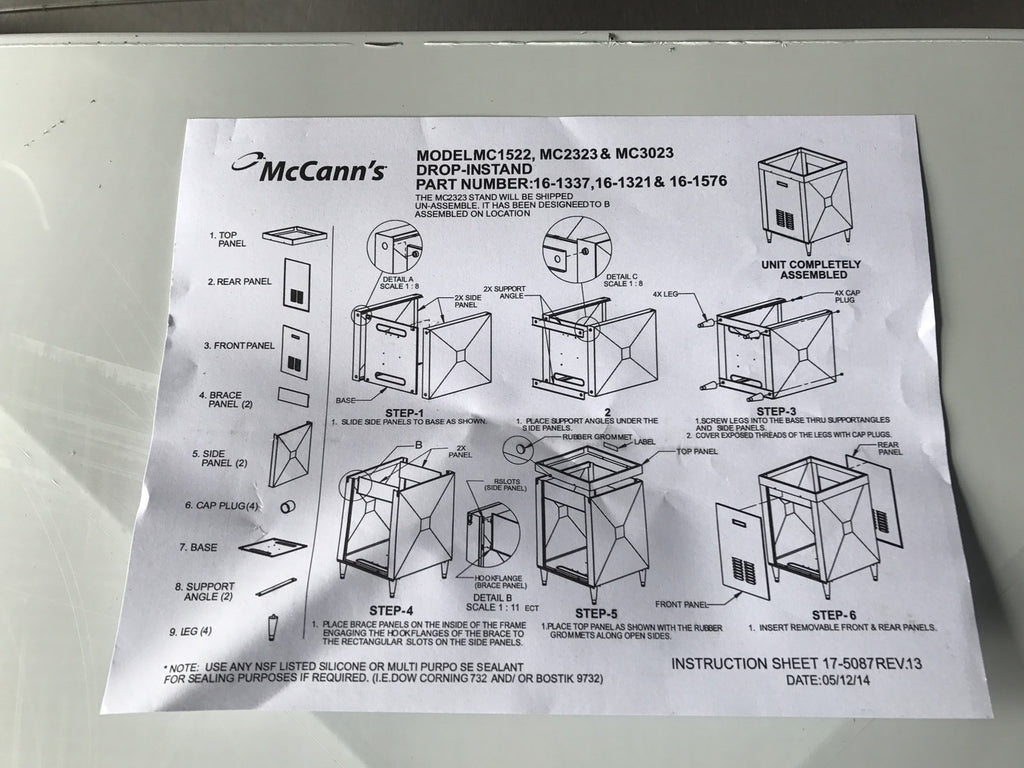 McCann's Drop In Ice Combo Stand Model 16-1337 NEW