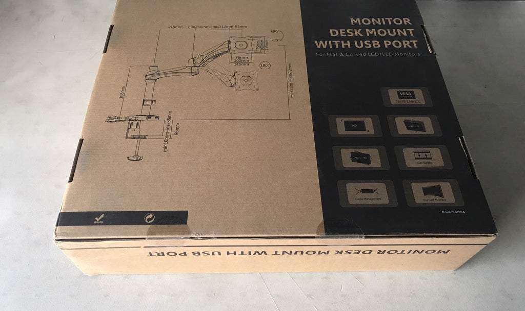 Brateck LDT05-C012U Ergotech Monitor Desk Mount With USB Port BRAND NEW