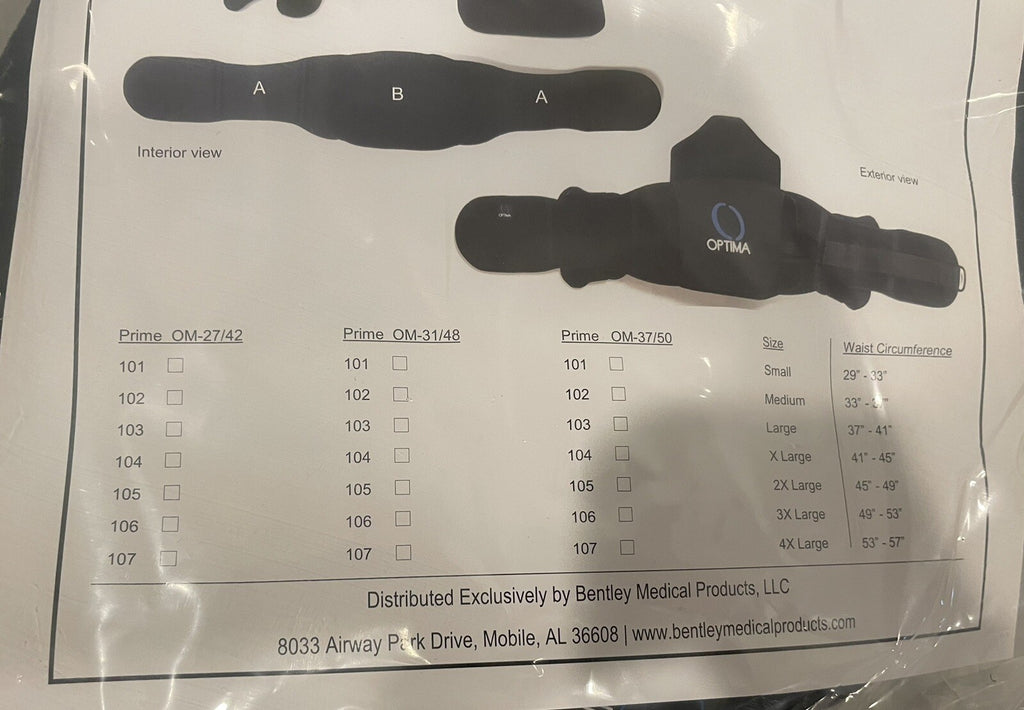 Optima Prime Waist Brace 2XL Back Brace NEW! FREE SHIPPING!