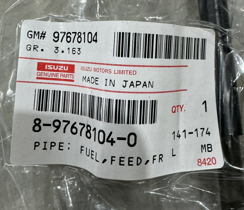 GM 97678104 Fuel Pipe Genuine Isuzu 8-97678104-0 NEW! FREE SHIPPING!