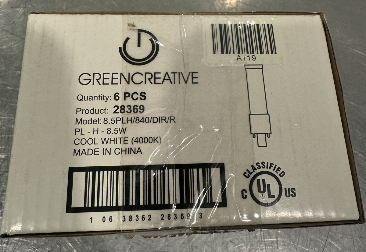 Green Creative 28369 LED Bulb 8.5W 4000K 6 PACK PL-H-8.5W NEW! FREE SHIPPING!
