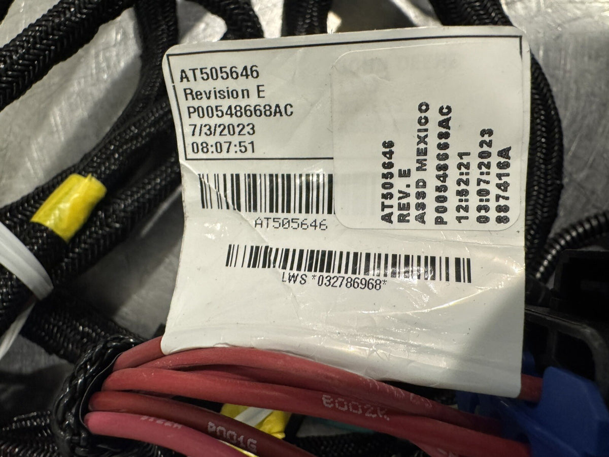 John Deere AT505646 Front Wiring Harness NEW! FREE SHIPPING!
