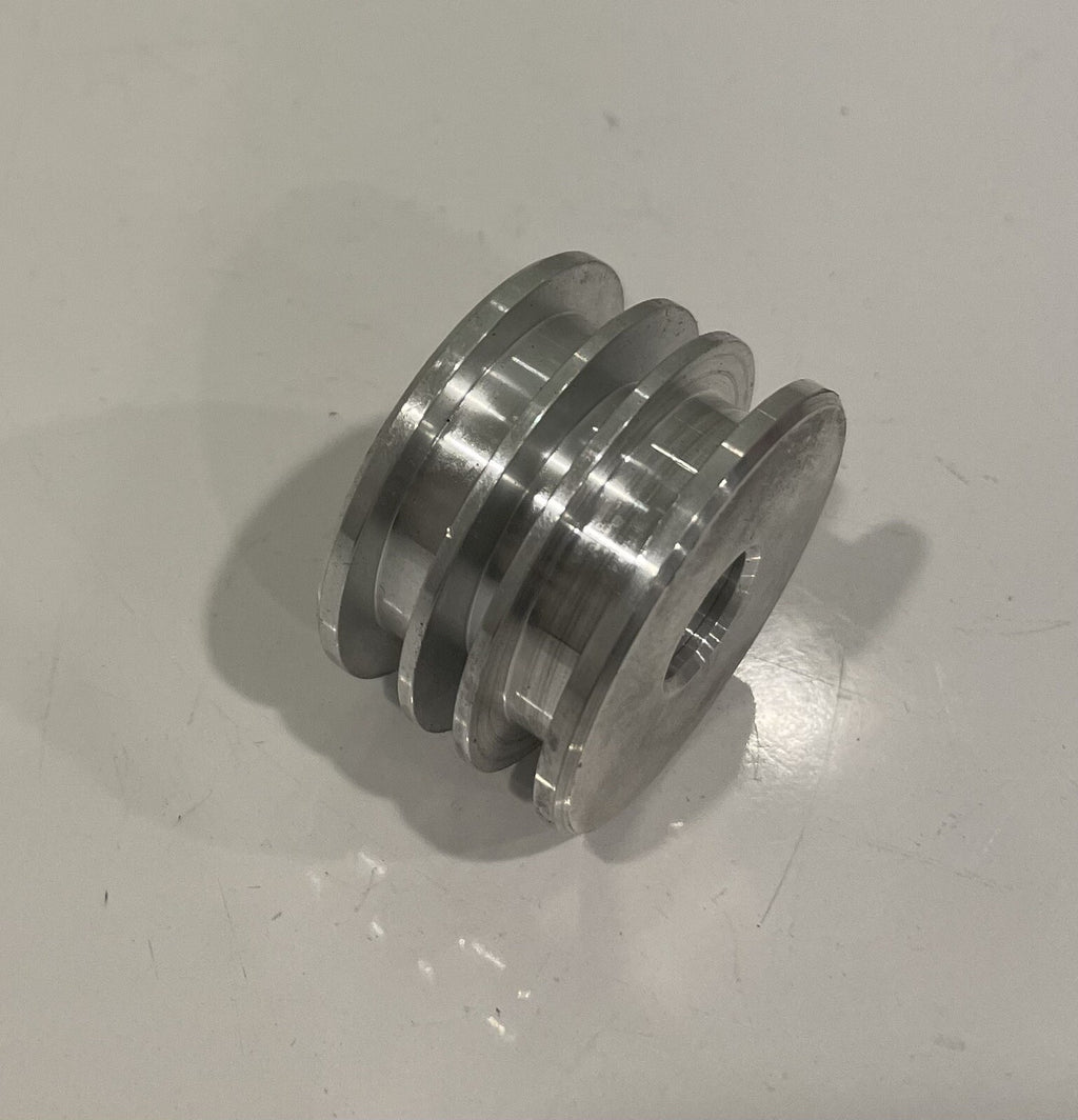 Aluminum Double Groove Threaded Pulley Wheel 1-1/2" NEW! FREE SHIPPING!