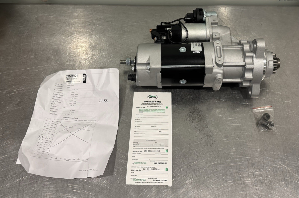 Dixie Electric 201-39121 Starter Motor 12V STR.39MT/12V/11T NEW! FREE SHIPPING!