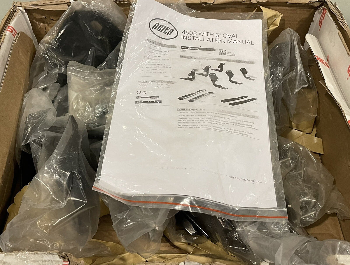 Aries 4508 Mounting Bracket Kit For 6” Oval Side Steps Black NEW IN BOX!