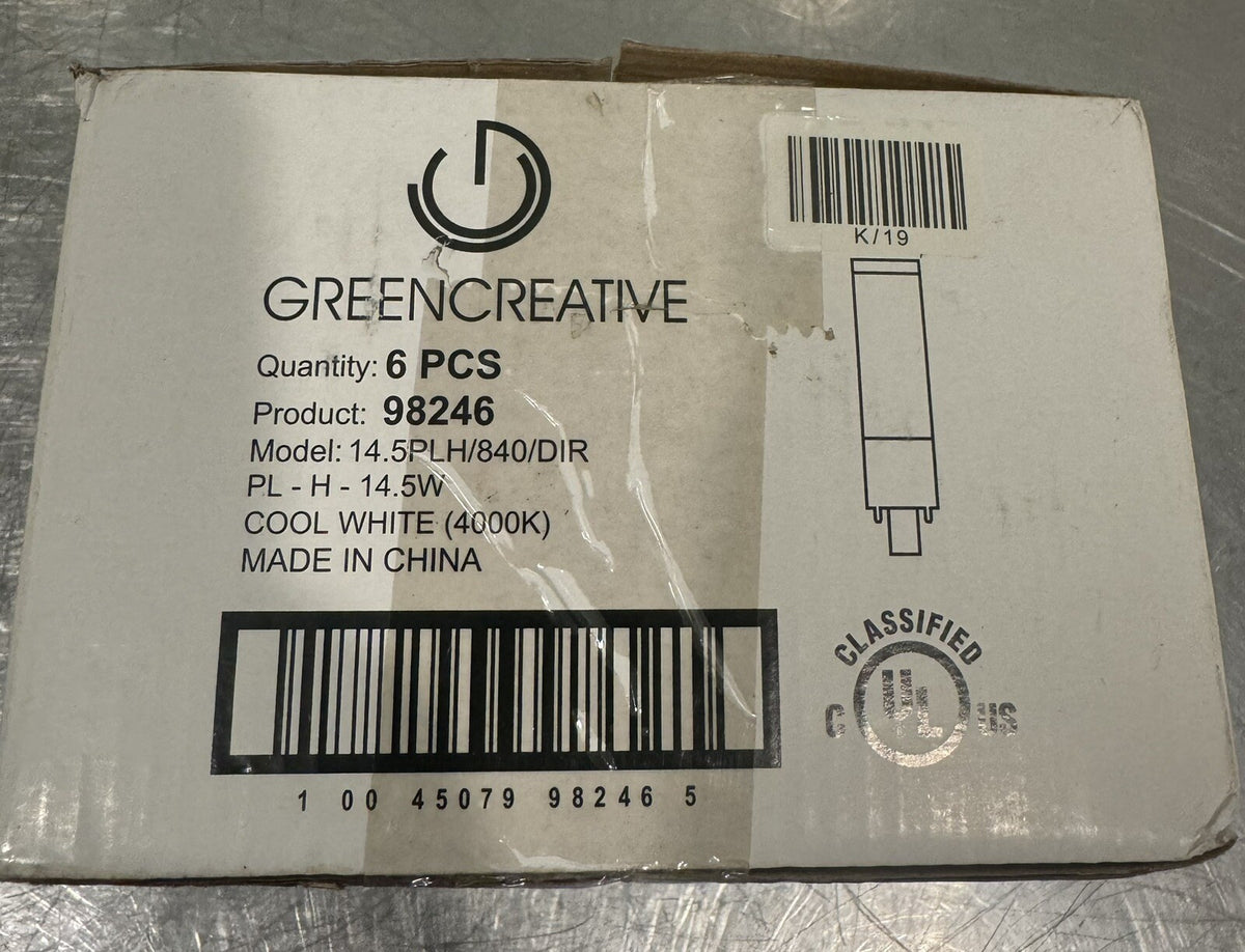 Green Creative 98246 LED Bulb 14.5W 4000K 6 PACK PL-H-14.5W NEW! FREE SHIPPING!