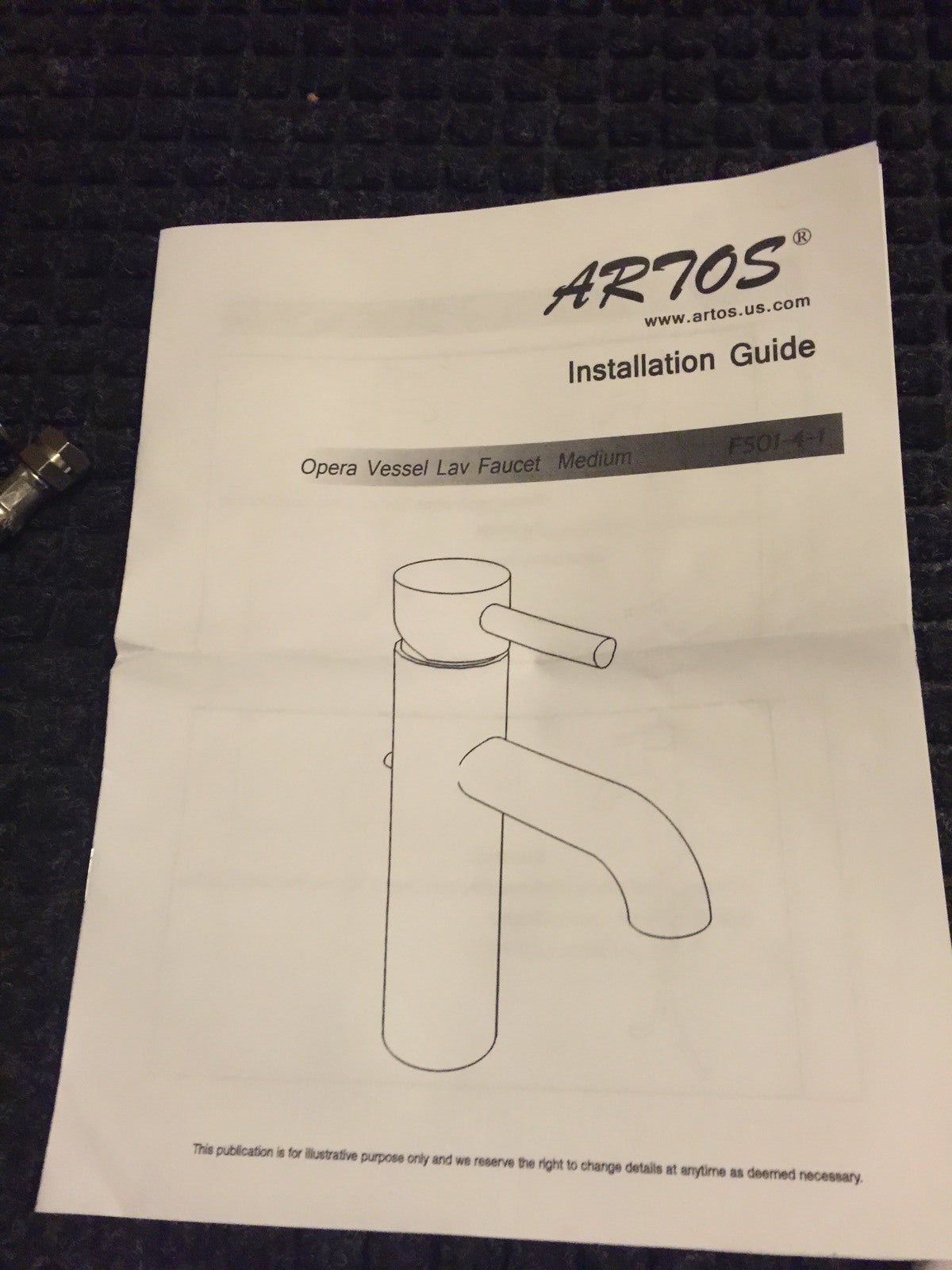 Artos Opera Single Hole Faucet Chrome Model F501-4CH NEW