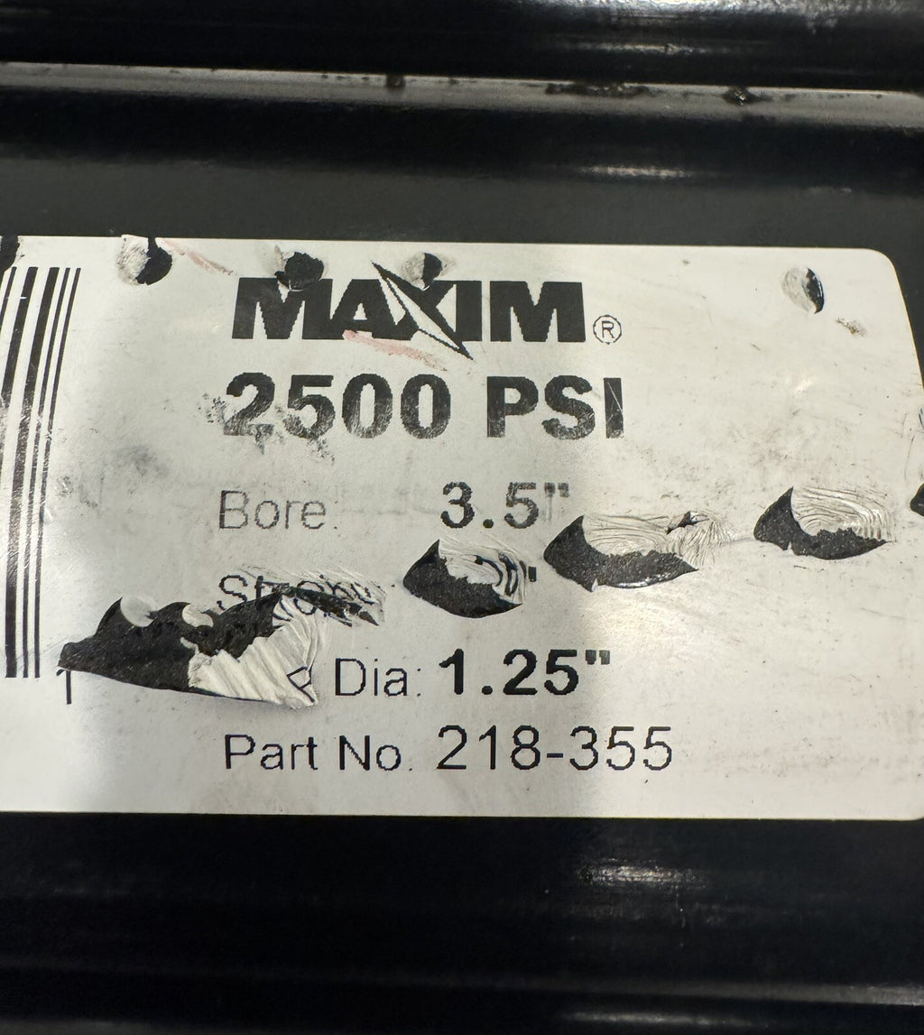 Maxim 218-355 Hydraulic Cylinder 3.5” Bore 18” Stroke 1.125” Rod NEW! SHIPS FREE