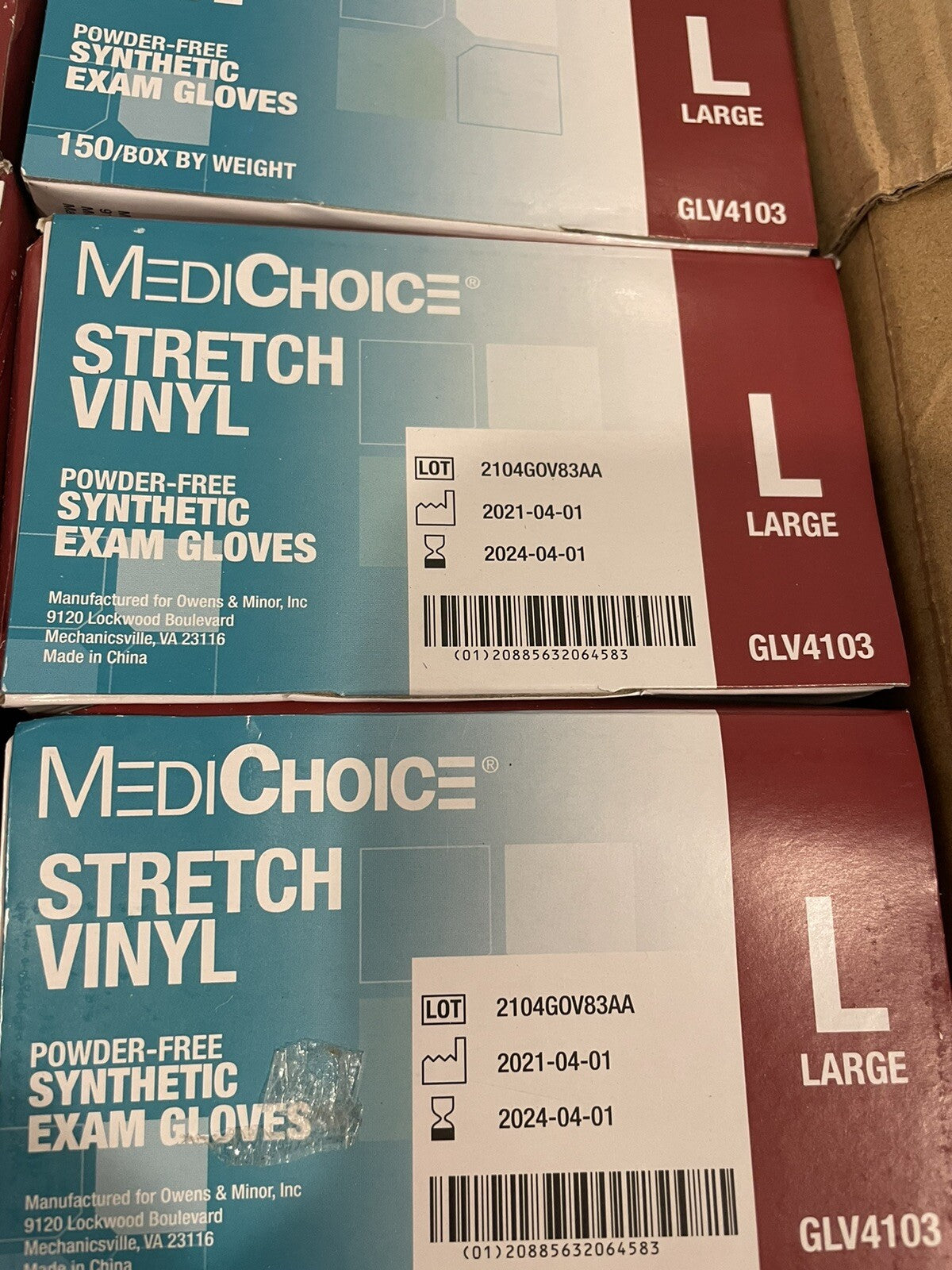 Vinyl Exam Gloves Large Medichoice GLV4103 9.5” Cuff 1500 Gloves NEW! SHIPS FREE