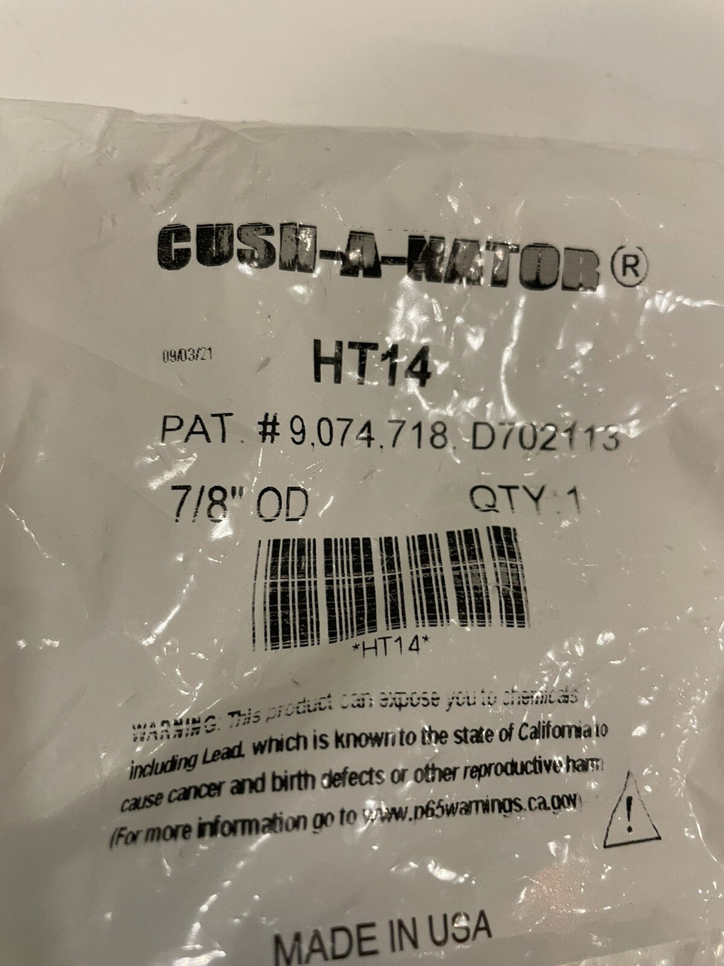 Cush-A-Nator HT14 High Temp Cushioned Clamp 7/8” Steel NEW! FREE SHIPPING!