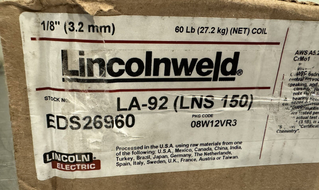 Lincoln Weld EDS26960 LA-92 Submerged Arc Wire Coil 60LB NEW! FREE SHIPPING!