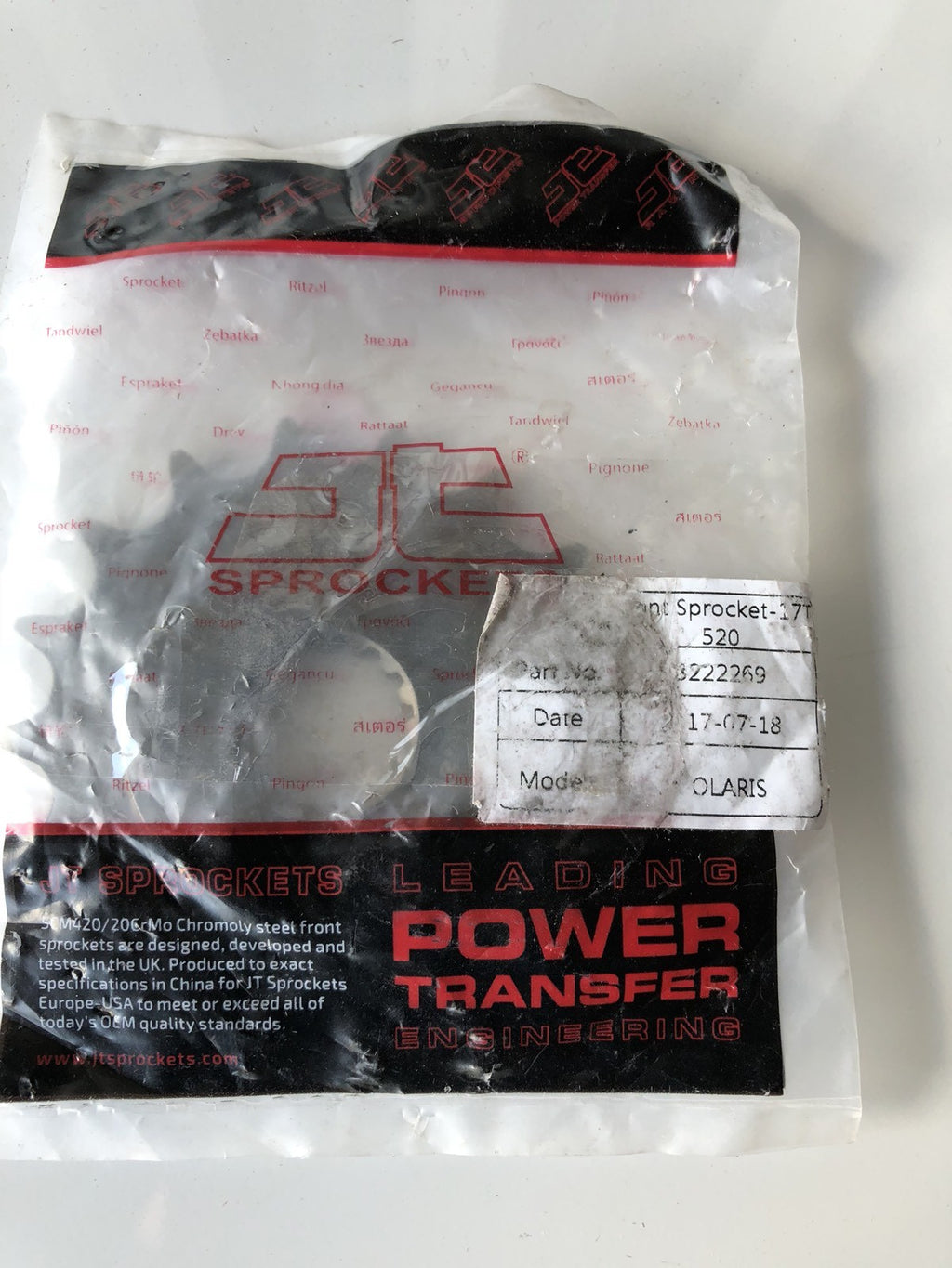 JT Sprockets 3222269 Front 17-Teeth Polaris  NEW SEALED