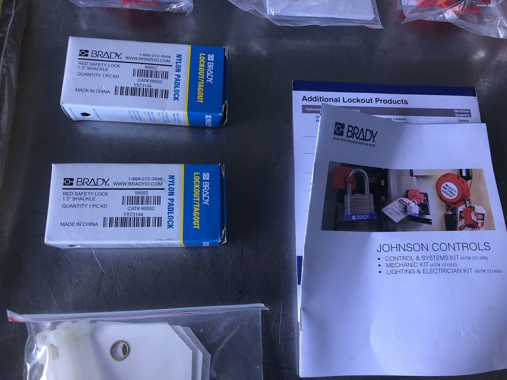 BRADY 121500 Lockout Kit JCI Mechanics 33Z365 NEW IN BOX!! FREE SHIPPING!!!