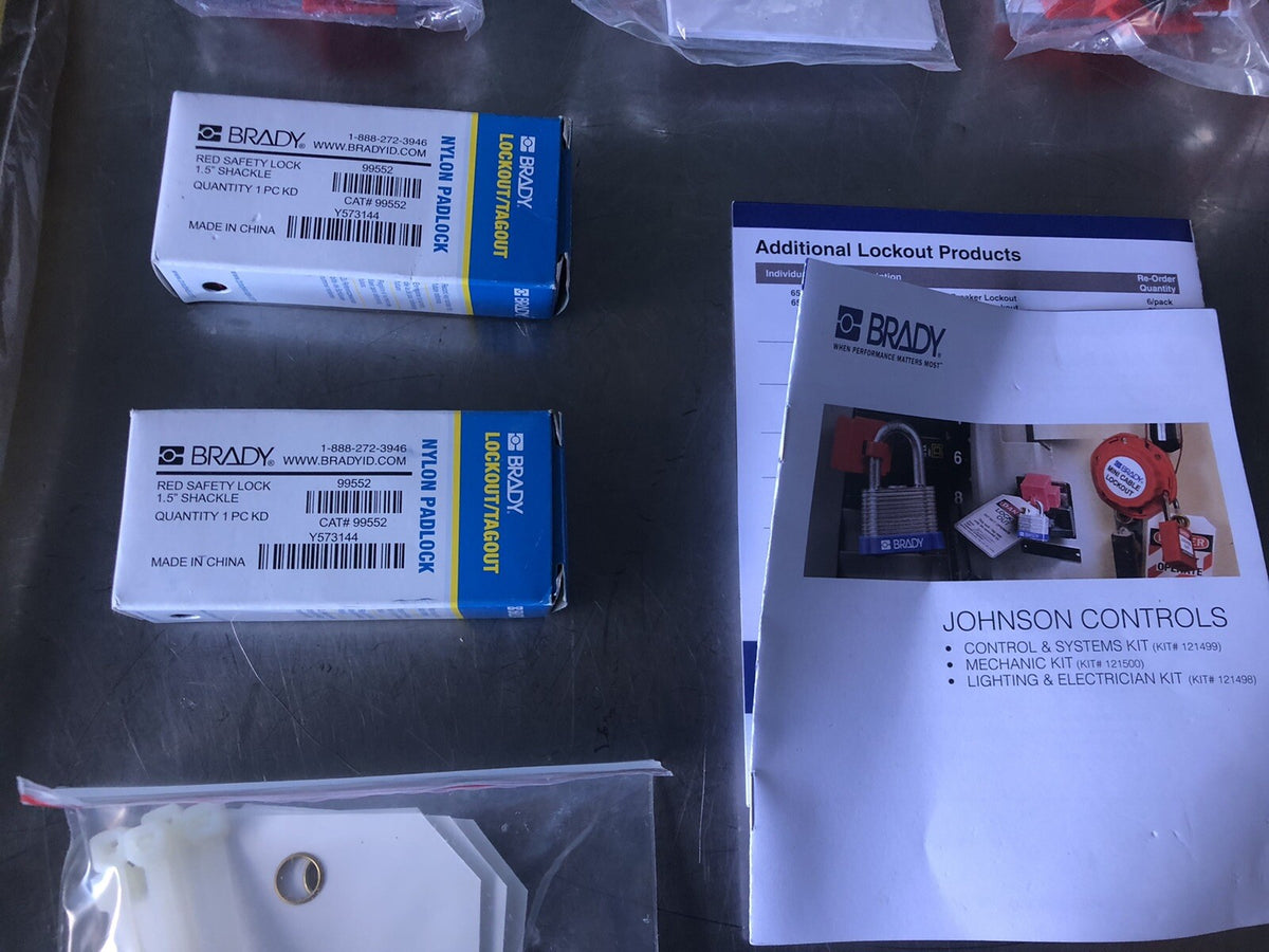 BRADY 121500 Lockout Kit JCI Mechanics 33Z365 NEW IN BOX!! FREE SHIPPING!!!