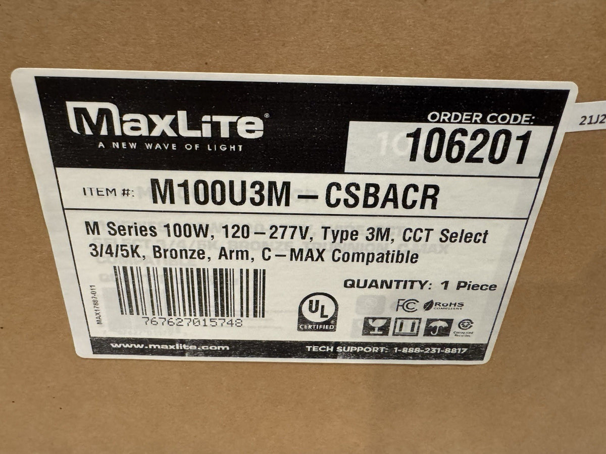 Maxlite M100U3M-CSBACR LED Flood Light 100W 120-277V Bronze NEW! FREE SHIPPING!