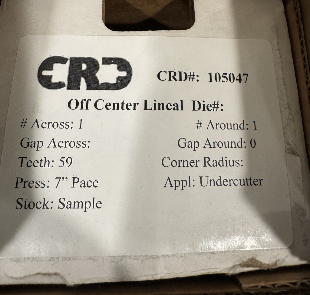 CRD 105047  Off Center Linear Die 59TG USA D NEW IN BOX! SHIPS FREE!