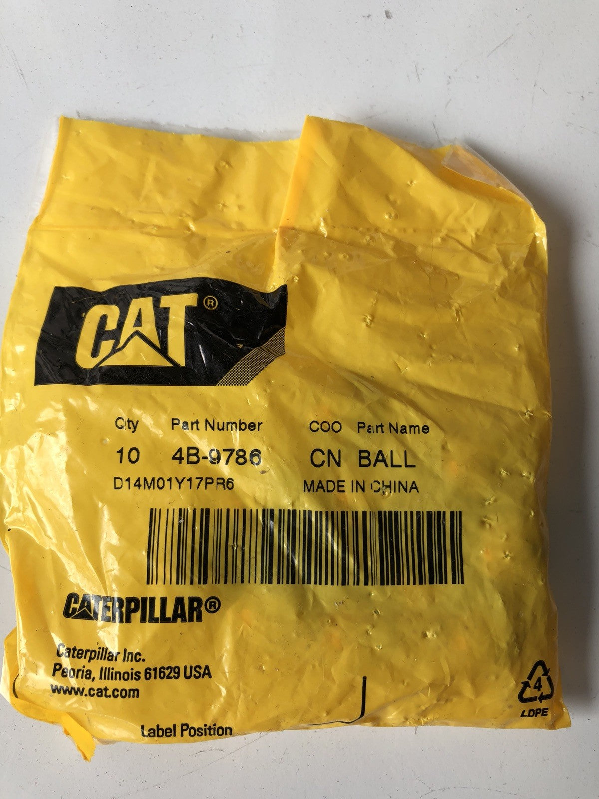Cat 4B-9786 Ball (1) Caterpillar Bearing NEW BULK PRICING AVAILABLE
