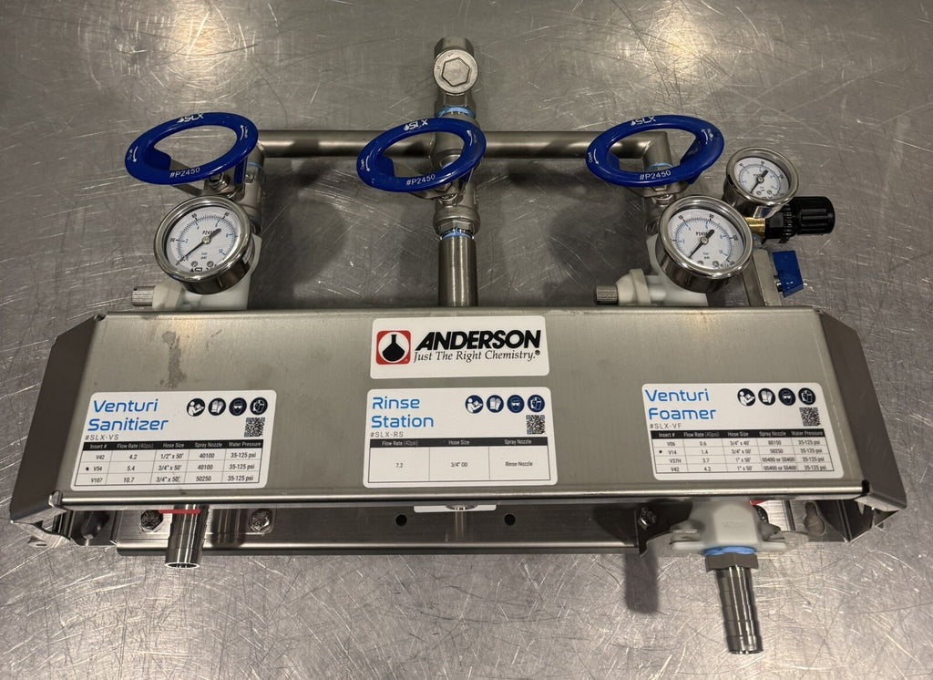 Anderson Rinse SLX-RS Sanitizer SLX-VS (V54) Foamer SLX-VF (V14) Combo NEW!