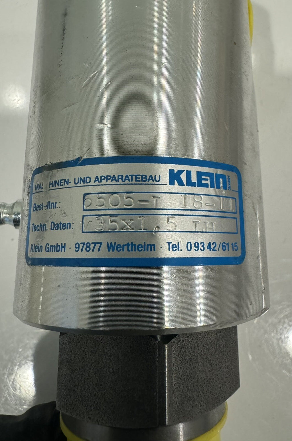 Klein GMBH 6505-L 18-11 M35x1.5 LH Hydraulic Valve Pressure Intensifier NEW!