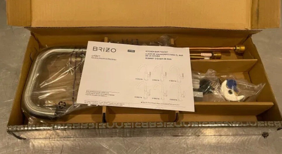 Brizo 61054LF-SS Litze Square Spout Bar Faucet Industrial Handle Stainless NEW!