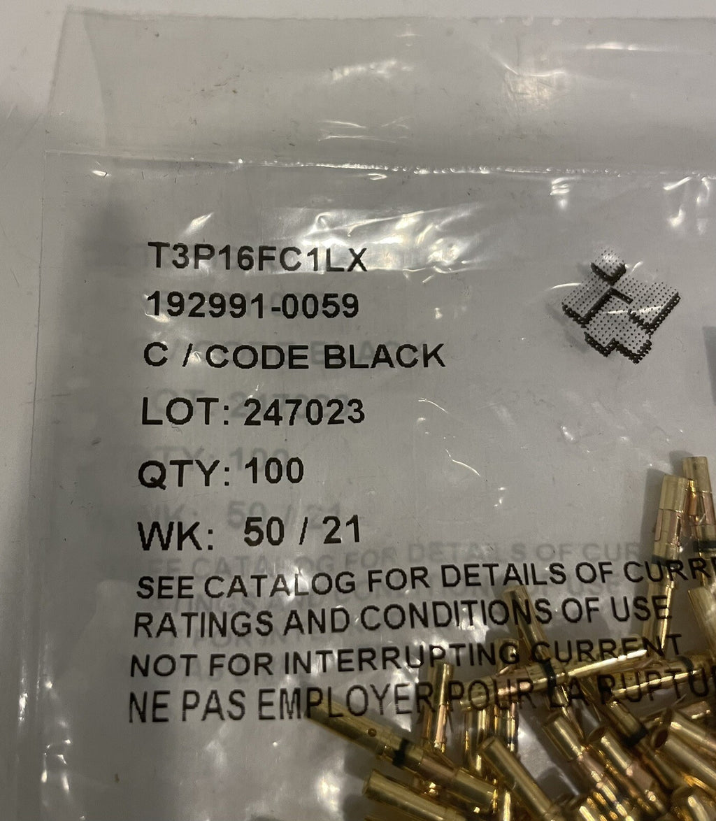 ITT Cannon 192991-0059 Contact 16 AWG Gold Plated 100PACK Trident Series Socket