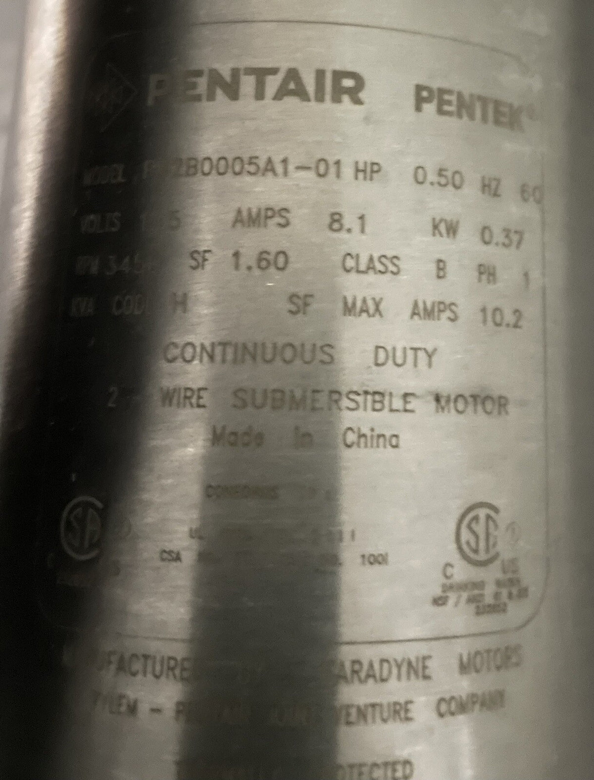 Myers 2NFL51-12-P4-02 Pentair Pump & Motor 10GPM 1/2HP 8STG 2 Wire NEW IN BOX!