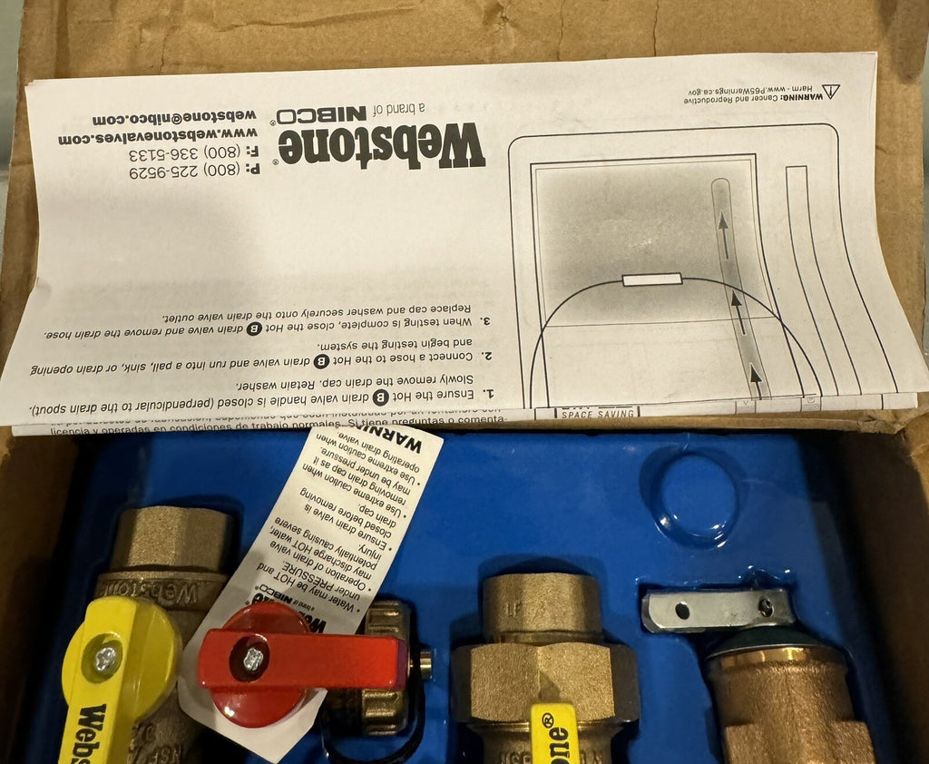 Webstone H-42443WPR-LF Tankless Water Heater Service Valve Kit NEW! SHIPS FREE!