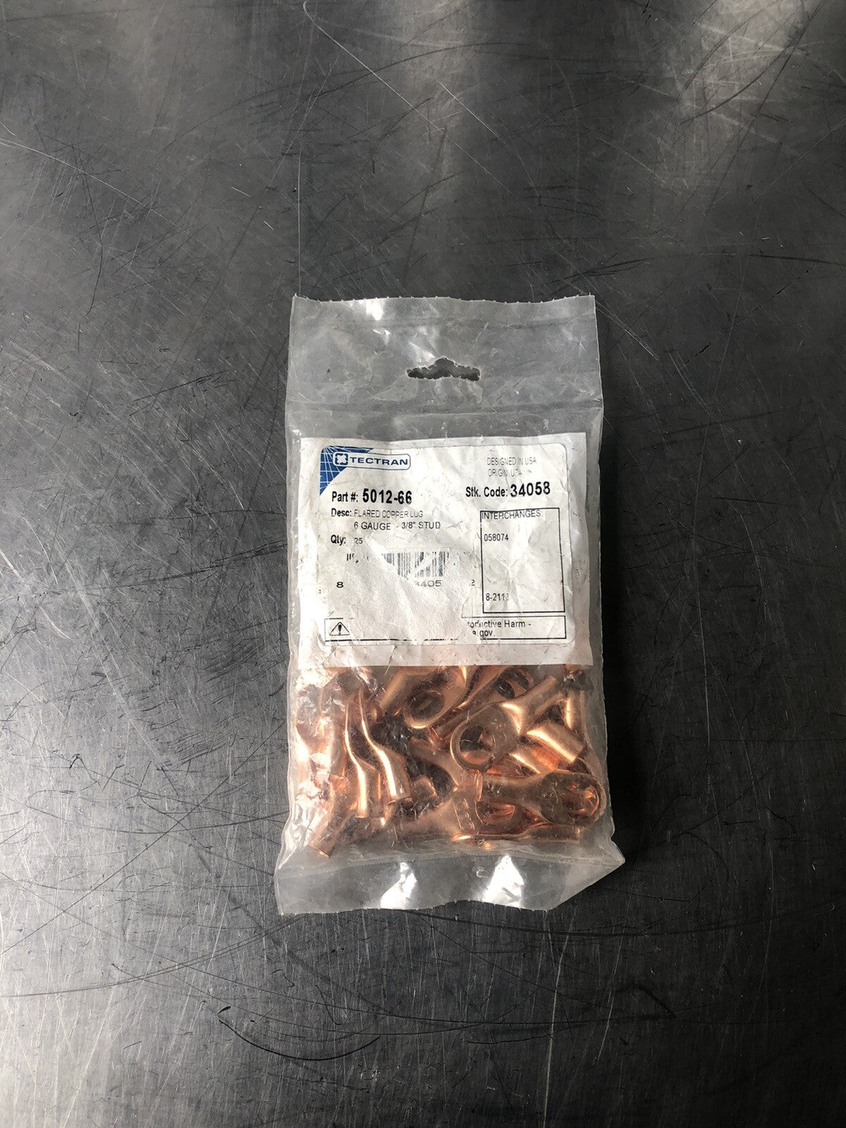 Tectran 5012-66 Flared Coppee Lug 6GA Medium Duty 3/8 Stud 25 PACK NEW!!