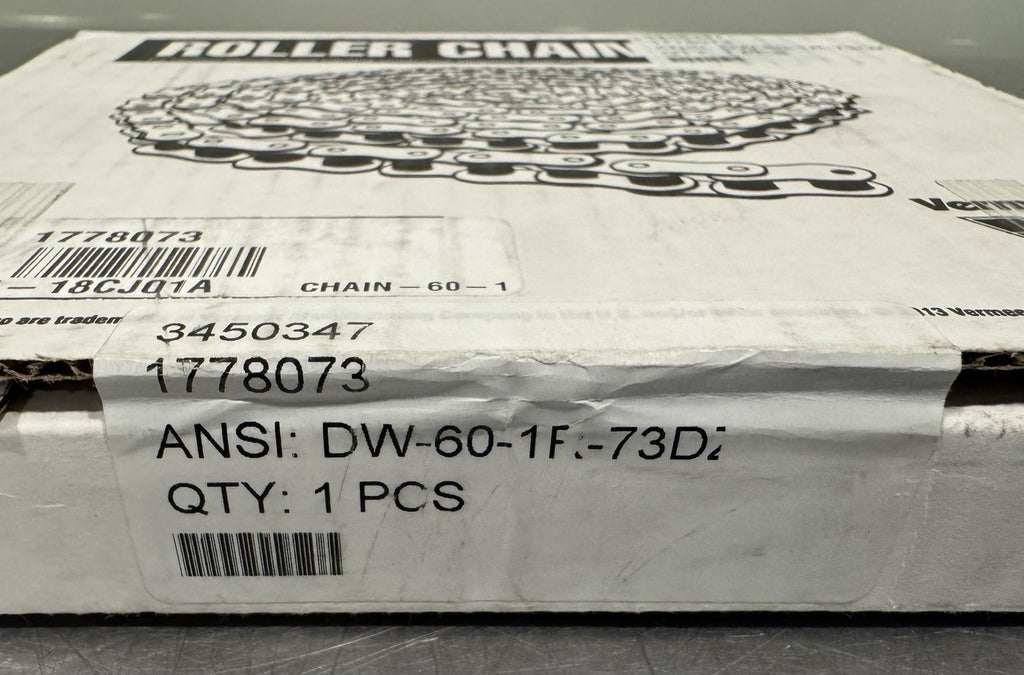 Vermeer 1778073 Roller Chain  DW-60-1R-73DZ 19.05mm x 12.58mm x 73 pitches NEW!