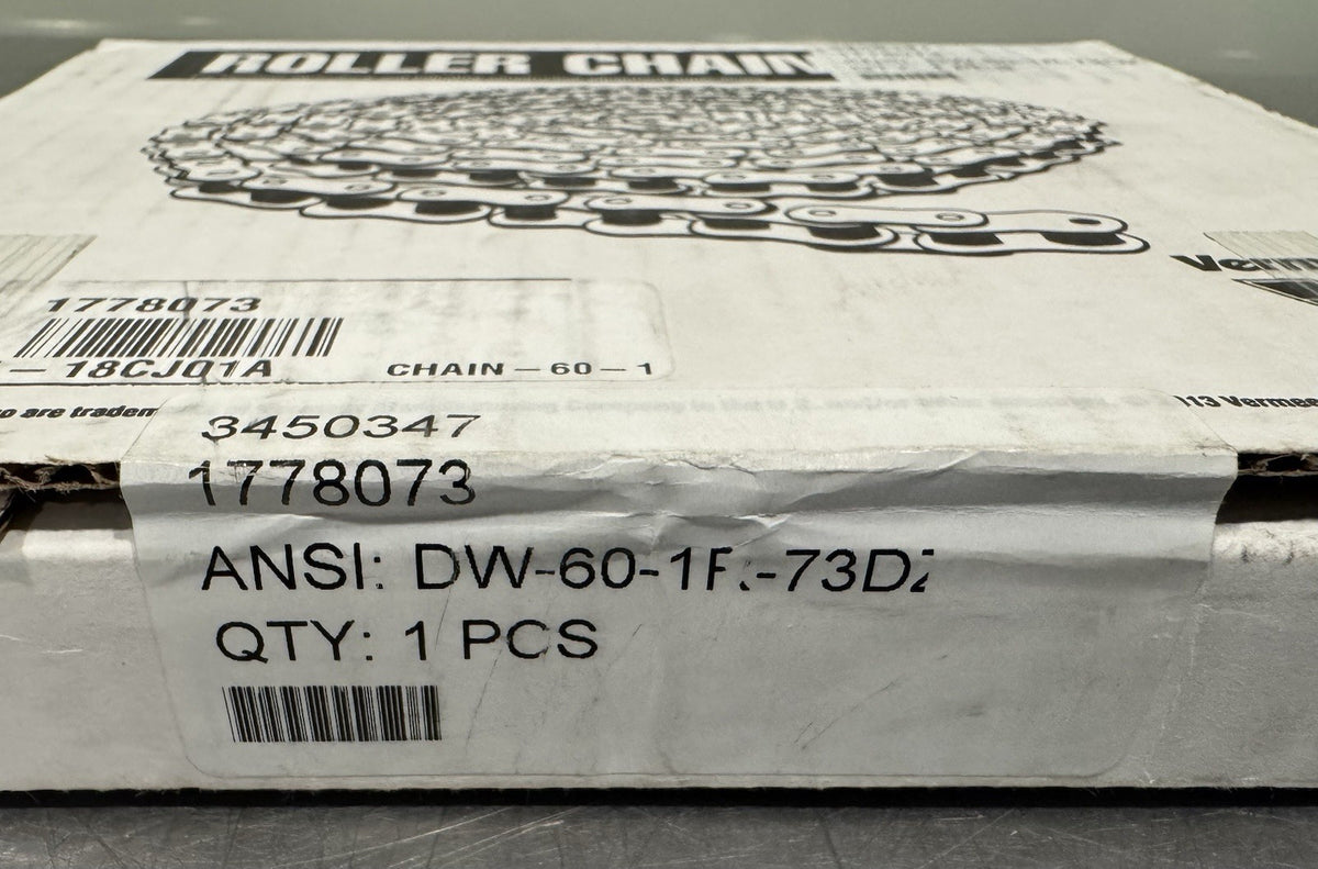 Vermeer 1778073 Roller Chain  DW-60-1R-73DZ 19.05mm x 12.58mm x 73 pitches NEW!