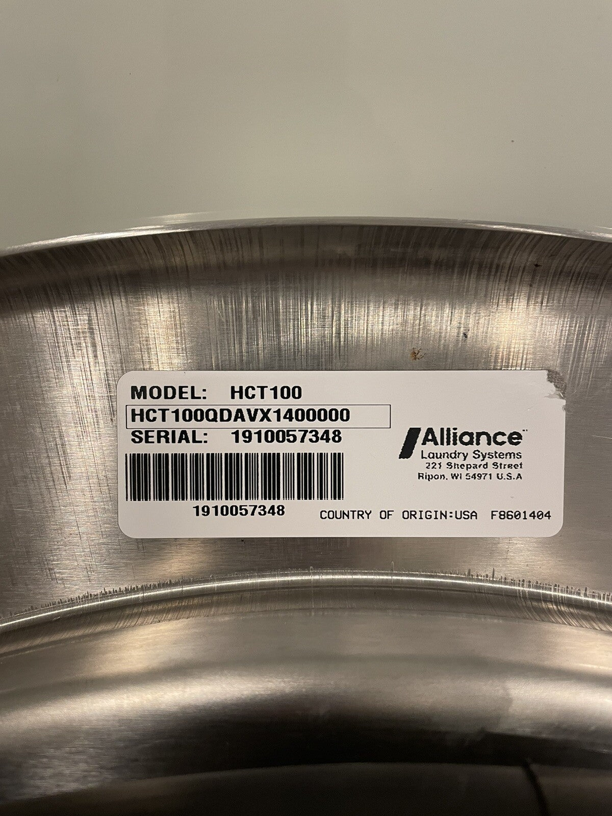 Alliance Laundry F8505102 HCT100 Door ASSY NEW! FREE SHIPPING!