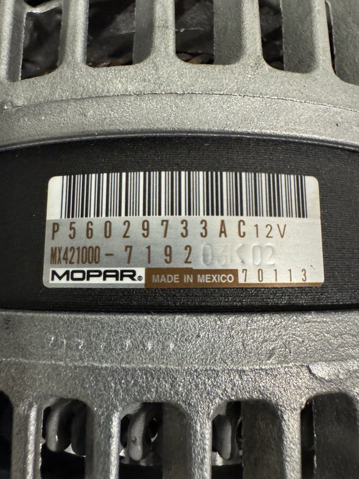 Mopar 56029733AC Alternator Genuine Engine Generator NEW! SHIPS FREE!