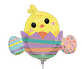 (1) Mini Chicky In Striped Egg Easter Balloon Anagram 45162 NEW! FREE SHIPPING!