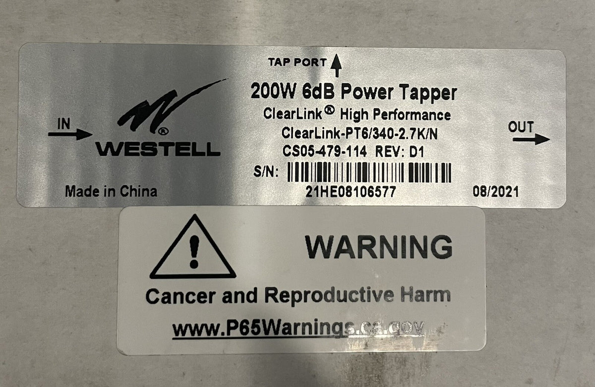 Westell CS05-479-114 Power Tapper 6dB 200W Clearlink-PT6/340-2.7K/N NEW!