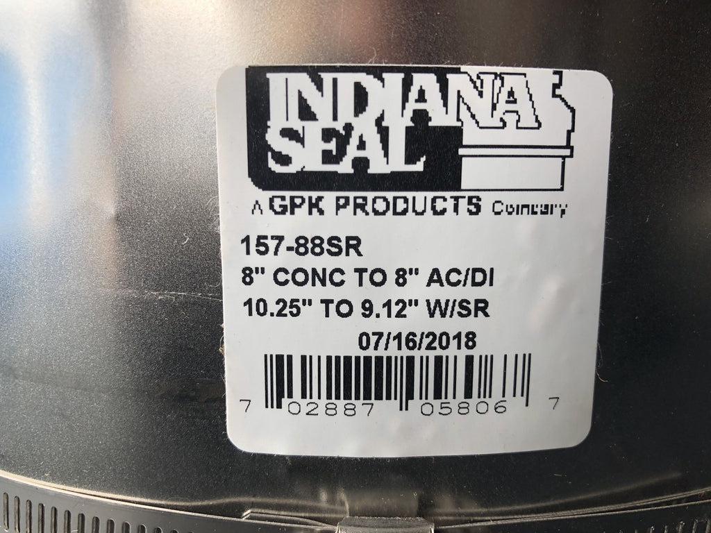 Indiana Seal 157-88SR Pipe Coupler Seal 8” X 8” AC/DI NEW