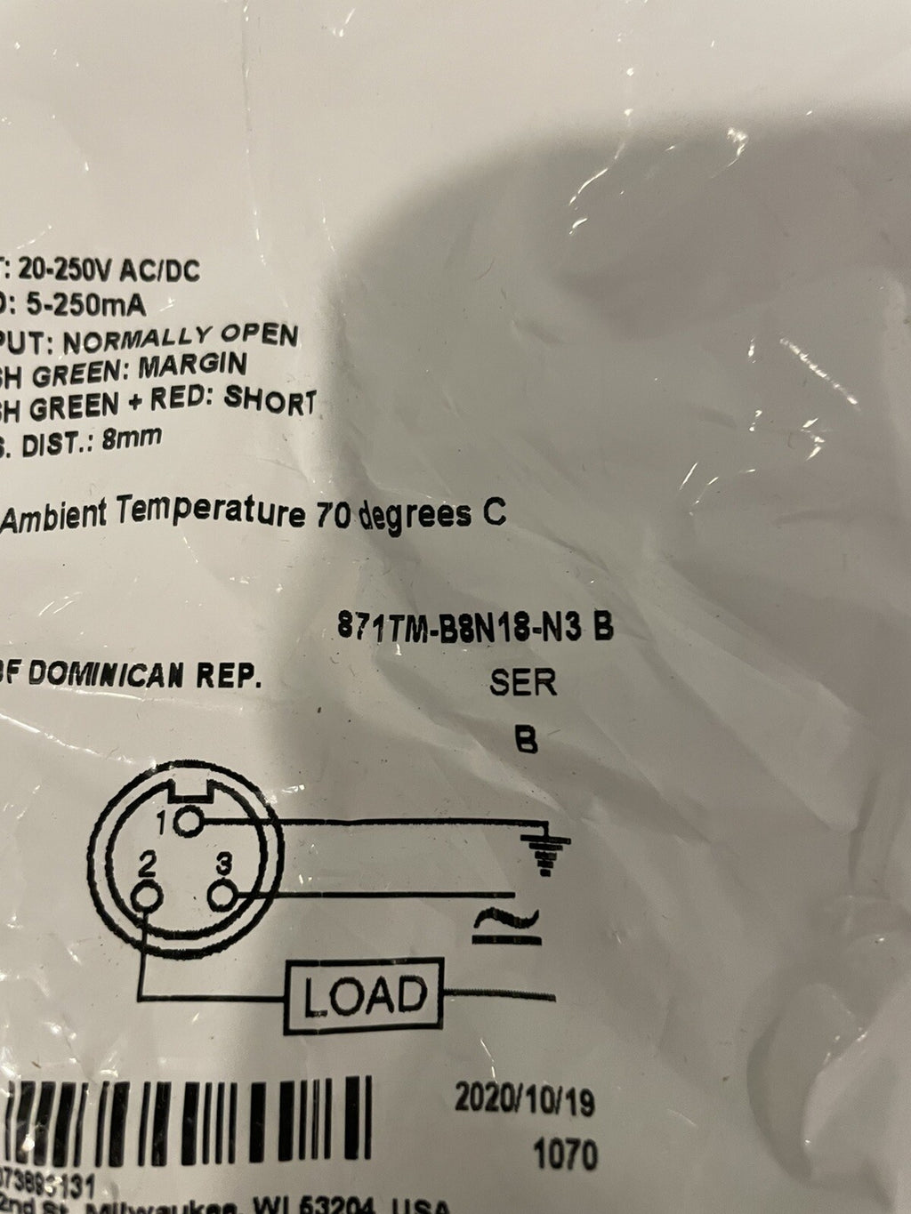 Allen Bradley 871TM-B8N18-N3 Metal Face Inductive Sensor NEW! FREE SHIPPING!