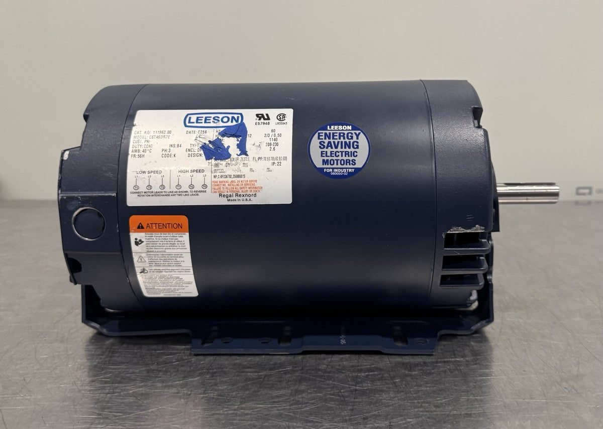 Leeson 111962.00 Motor 1.5HP 208-230V 3PH 2 Speed NEW! FREE SHIPPING!