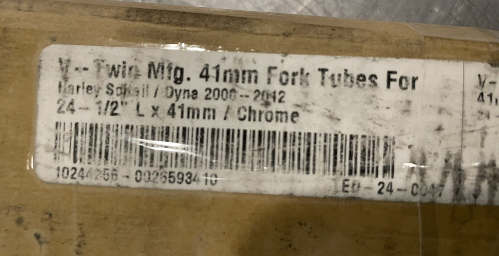 V-Twin 24-0047 Chrome Fork Tube Set NEW IN BOX! FREE SHIPPING!