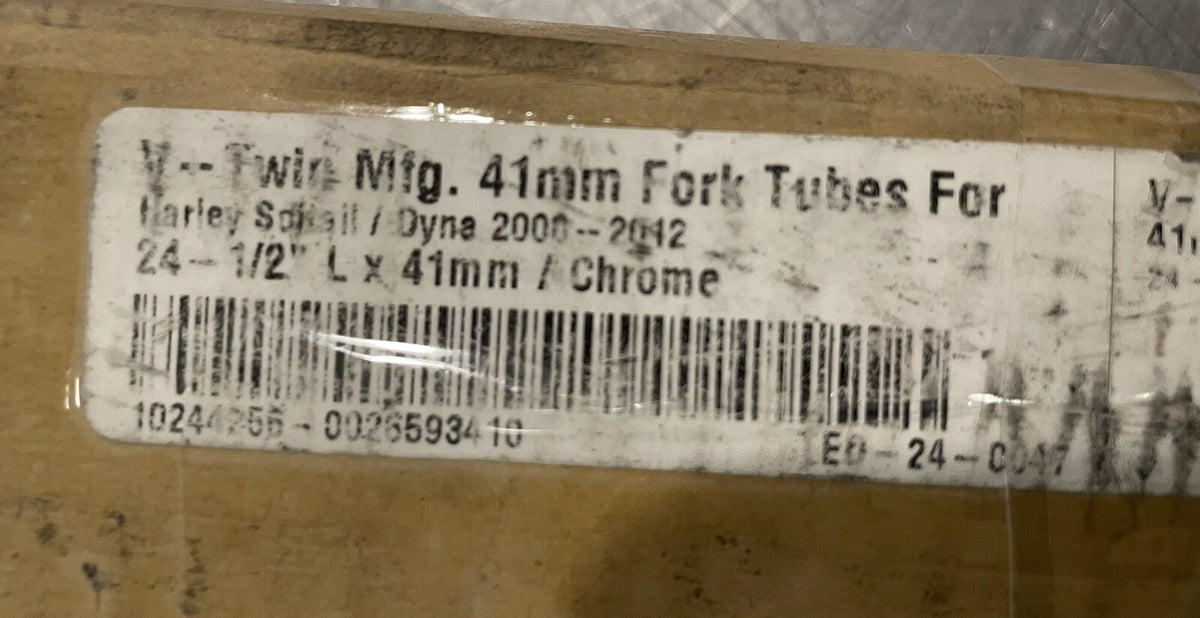 V-Twin 24-0047 Chrome Fork Tube Set NEW IN BOX! FREE SHIPPING!