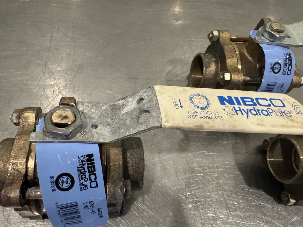 Nibco S595Y-LF 1-1/2” Full Port Ball Valve Bronze 1.5” Female Solder NEW!