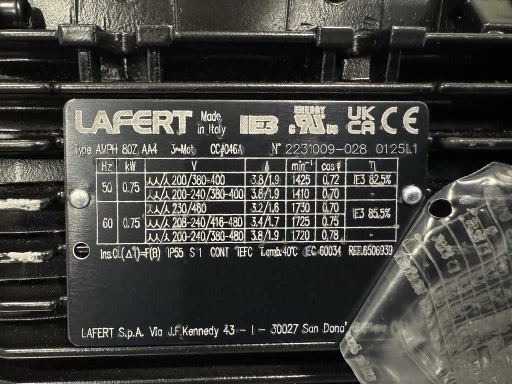 Lafert AMPH 80Z AA4 Motor 6506939 2231009-028 NEW! FREE SHIPPING!