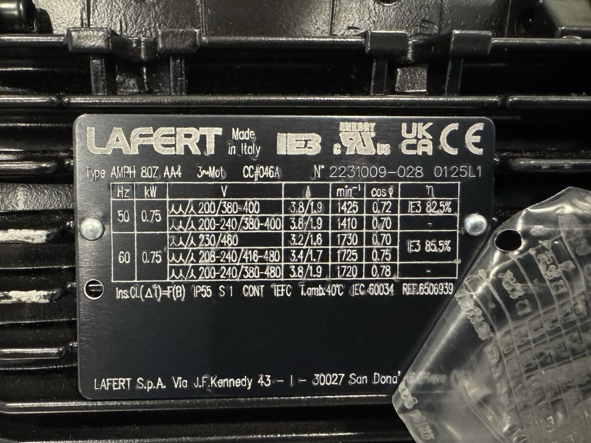 Lafert AMPH 80Z AA4 Motor 6506939 2231009-028 NEW! FREE SHIPPING!