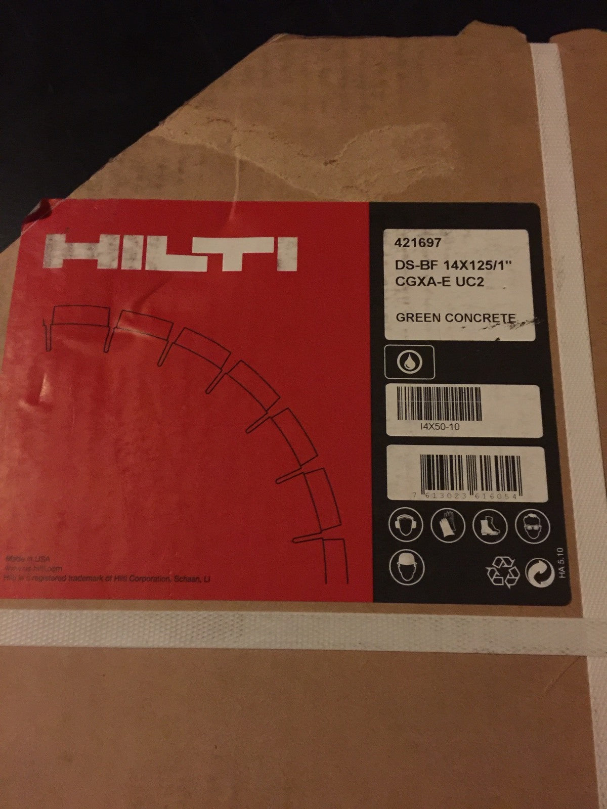 Hilti Green Concrete Blade 421697 DS-BF 14x125/1" CGXA-E UC2 NEW