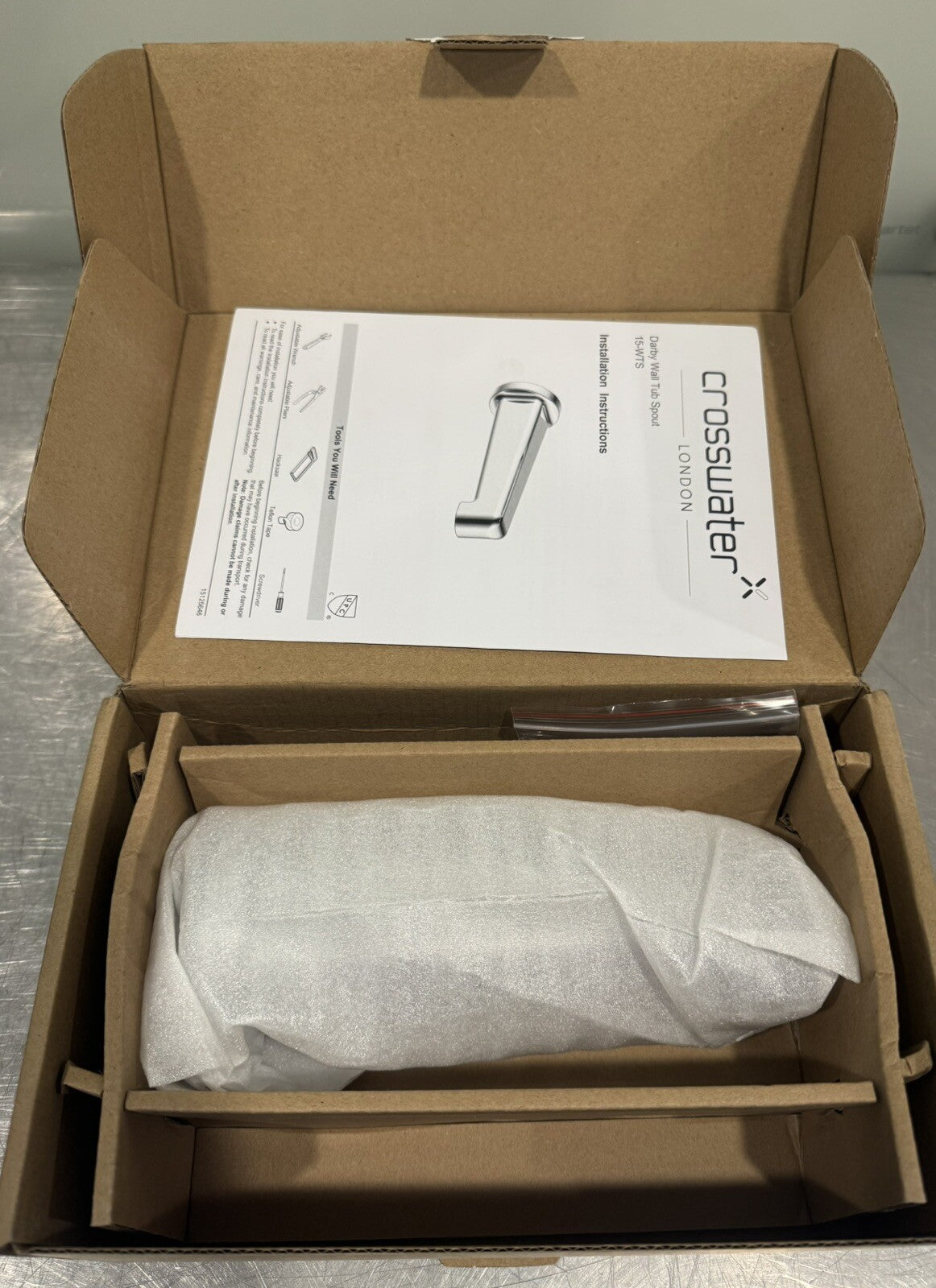 Crosswater 15-WTS-PC Darby Tub Wall Spout Polished Chrome NEW IN BOX! SHIPS FREE