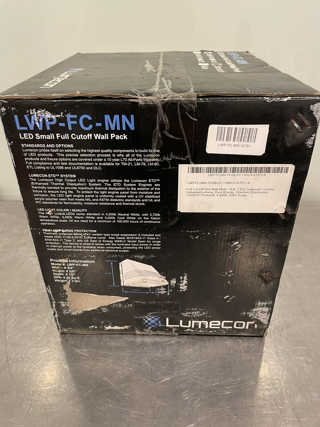 Lumecon Full Cut Off Mini Wallpack 14w 1633 Lumens 4000K Dark Bronze 120/277v
