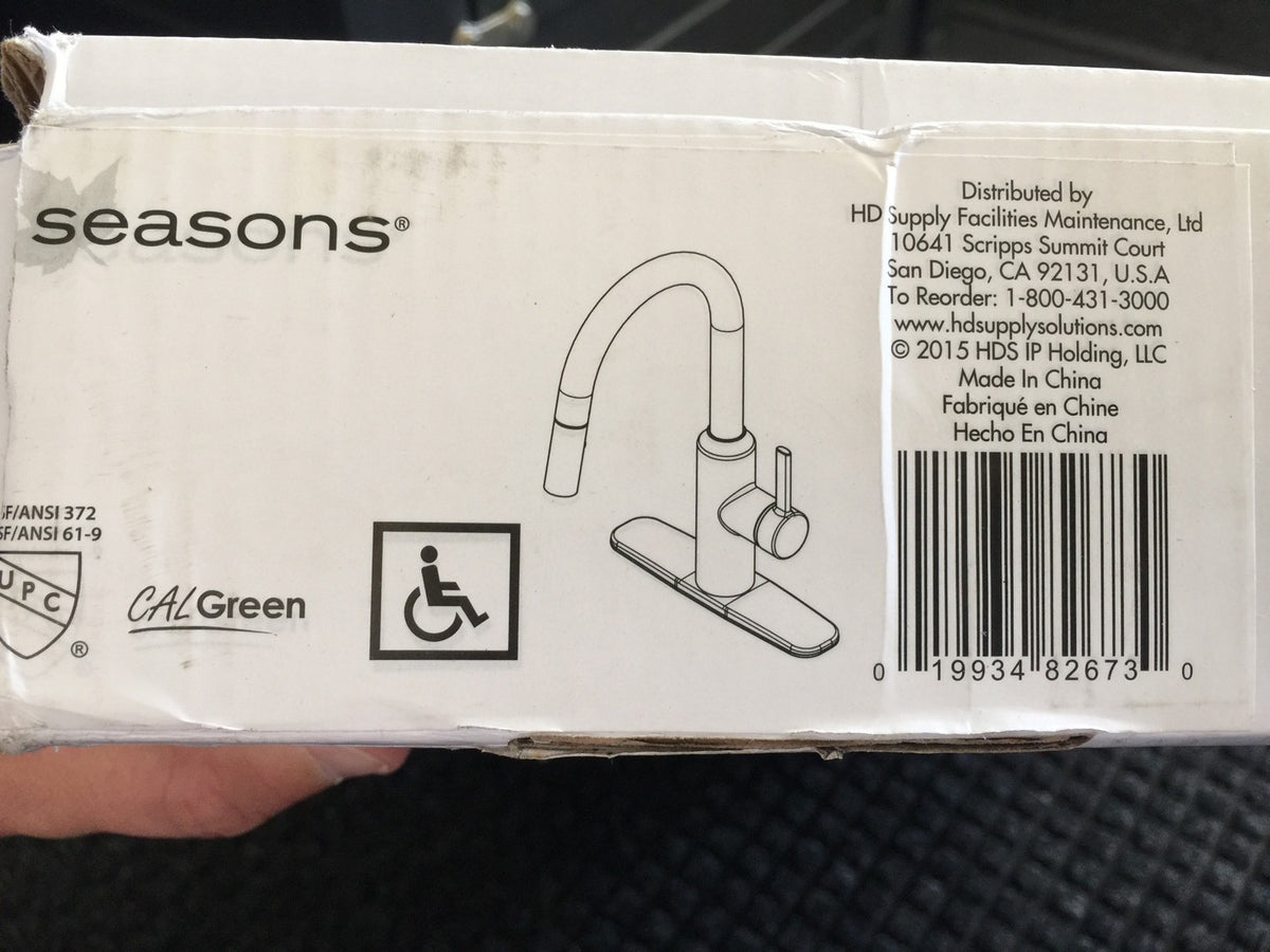 Seasons Gramercy Park Chrome Pull Down Kitchen Faucet